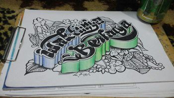 picture graffiti Tulisan Happy Birthday Graffiti 3d 