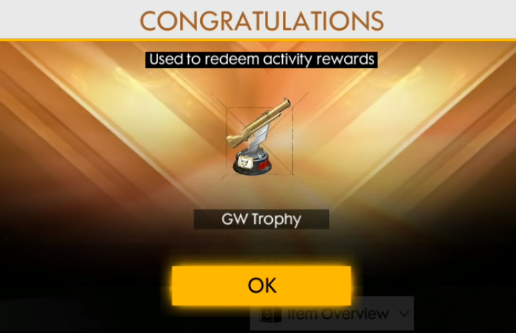 event Trophy token Free Fire