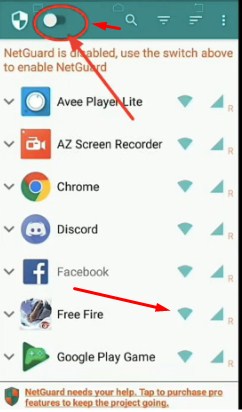 bug immortal free fire dengan aplikasi netguard