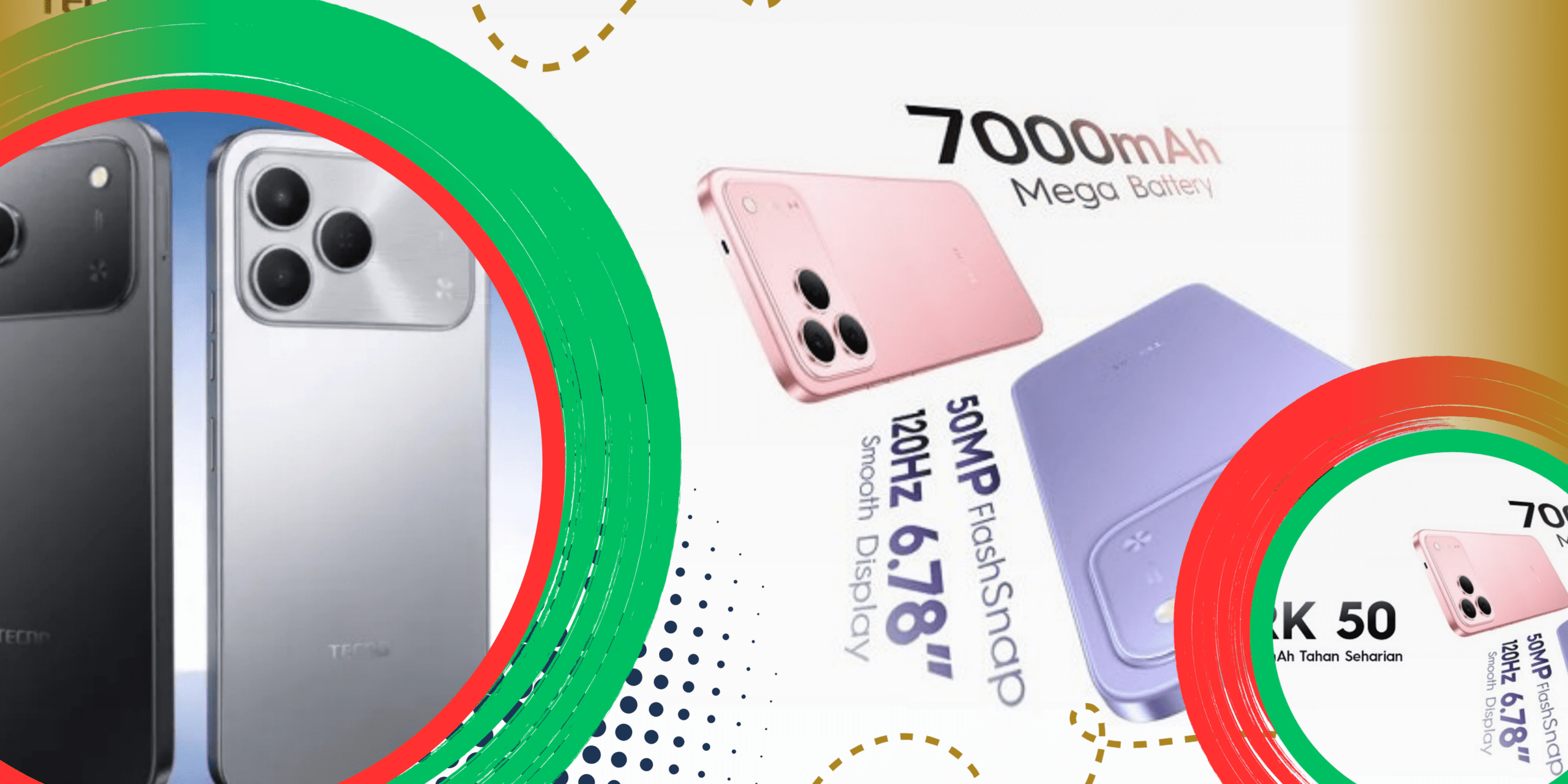 TECNO SPARK 50 Meluncur dengan Baterai 7000mAh